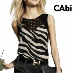 CAbi Tivoli zebra Print Mesh Cami Size S